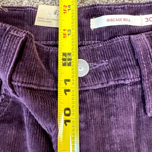 Levi's NWT Womens 30x32 Ribcage Bell Corduroy Pants Plum Perfect High Rise Retro - Picture 11 of 14